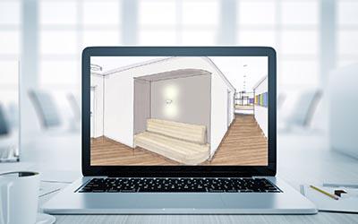 Praxis Planen in der Ferne mit dem Laptop